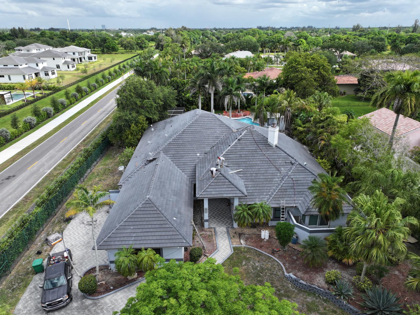 New concrete tile roof installed in Davie FL