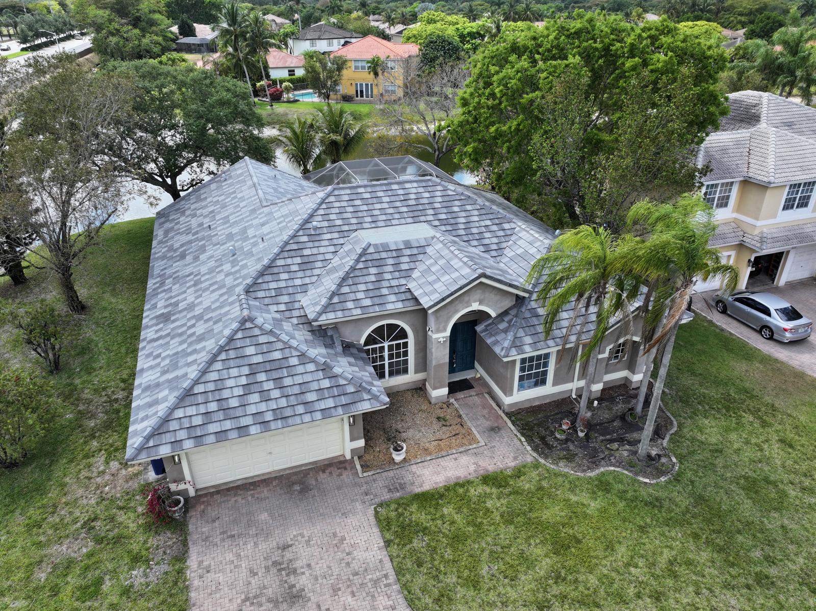 New concrete tile roof installed in Davie FL