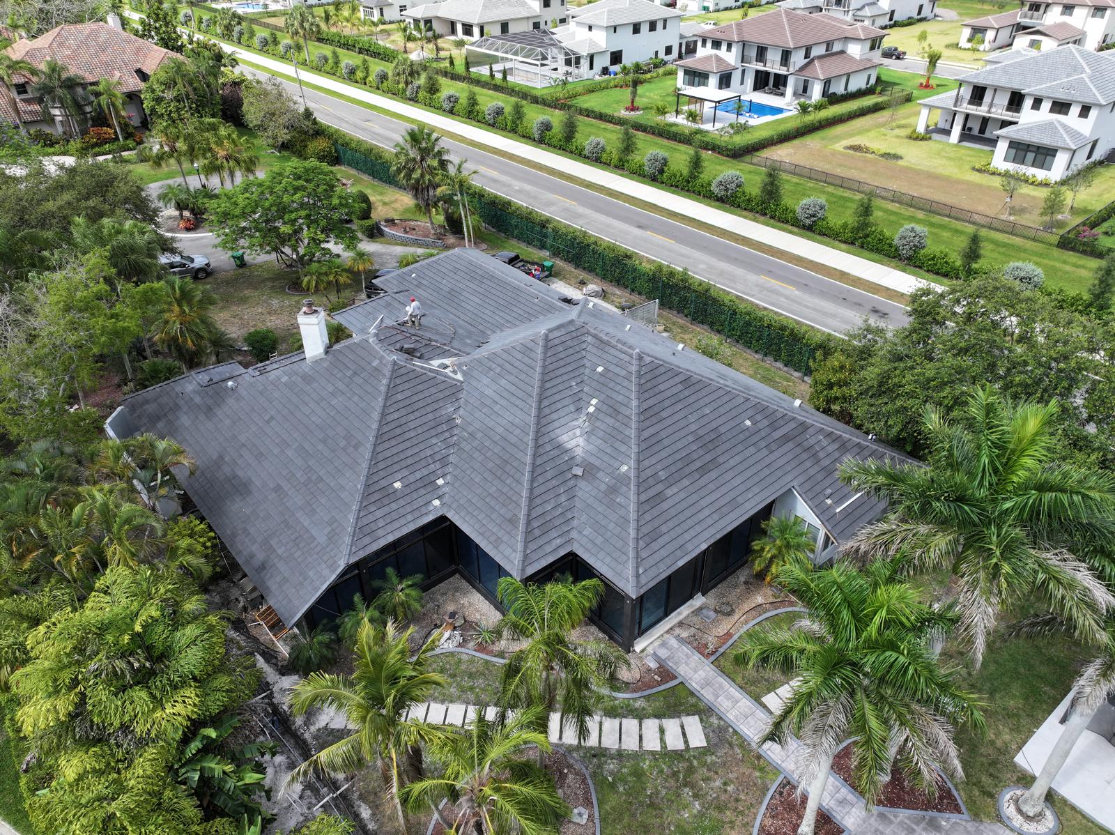 New concrete tile roof installed in Davie FL