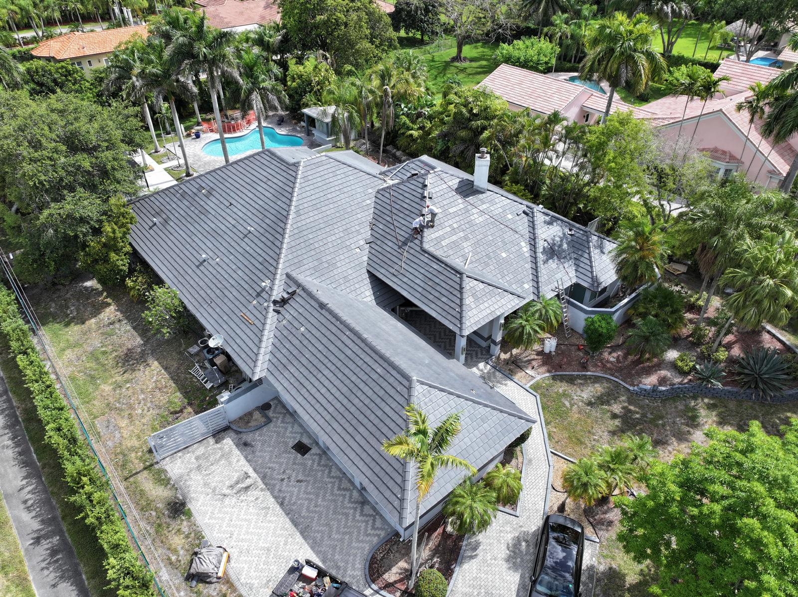 New concrete tile roof installed in Davie FL
