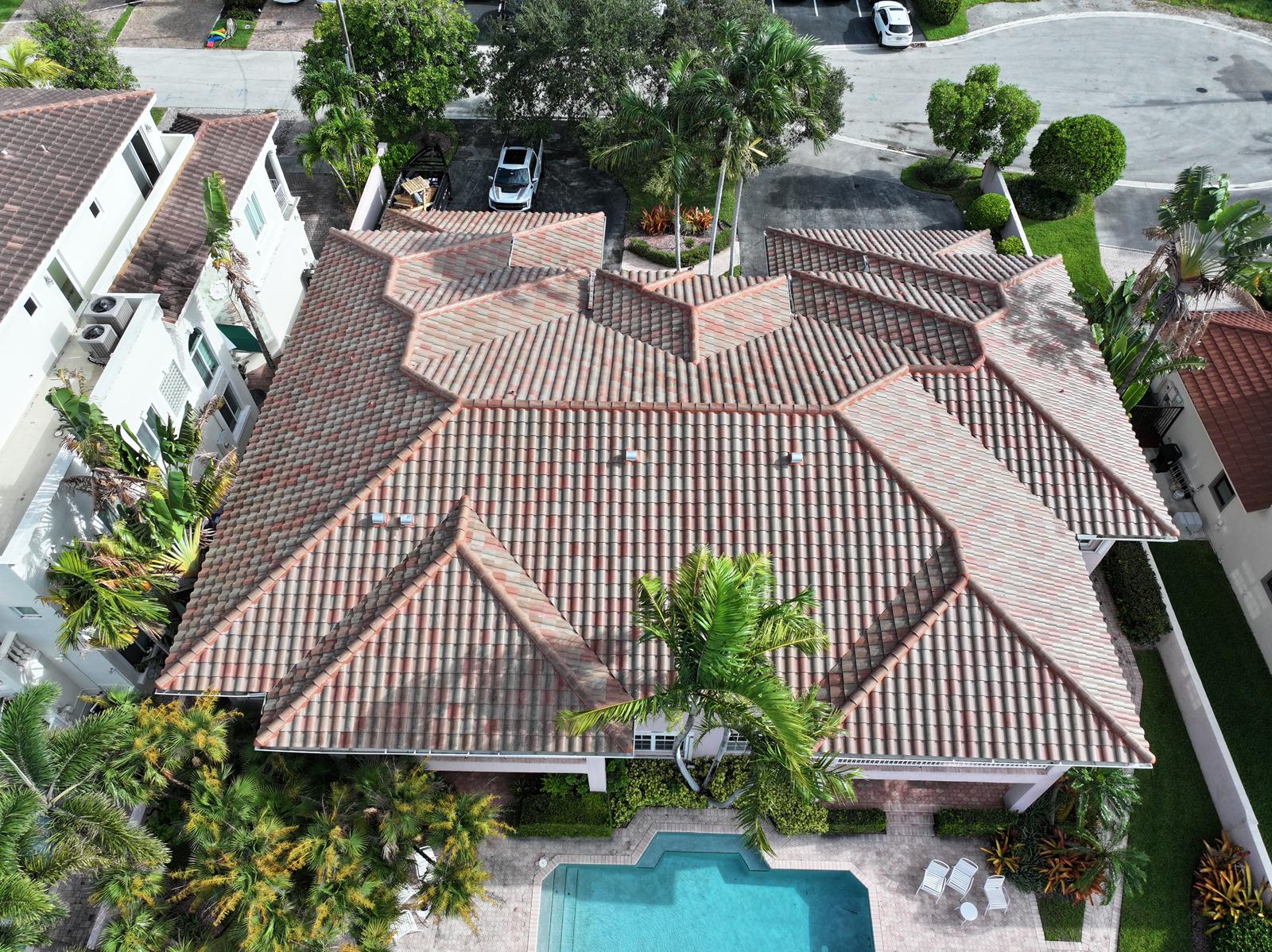 Roof replacement with concrete tiles in Fort Lauderdale - After job is done pictures