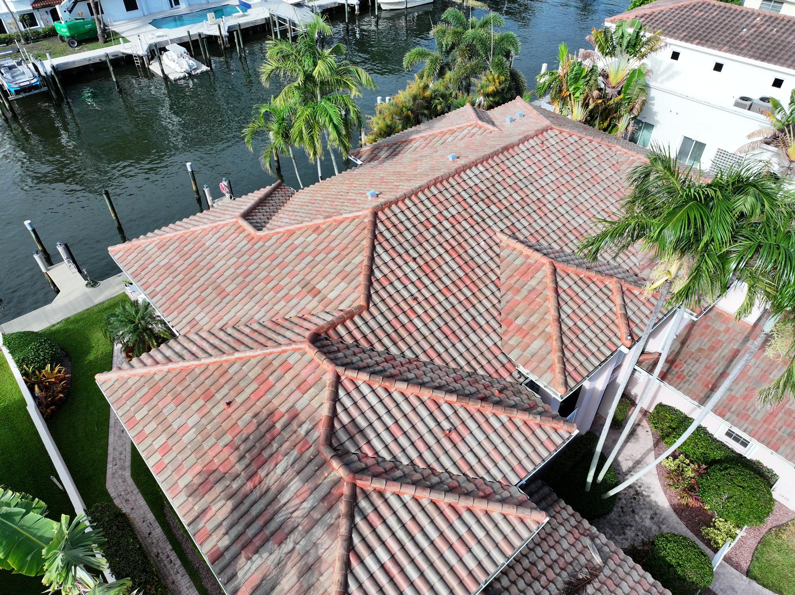 Roof replacement with concrete tiles in Fort Lauderdale - After job is done pictures