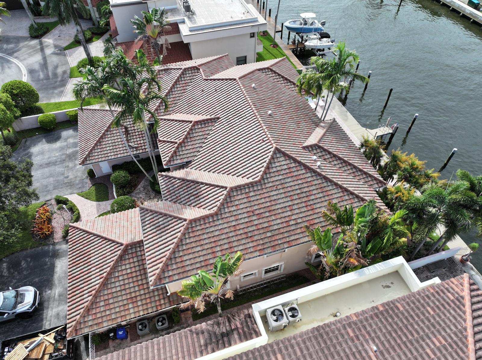 Roof replacement with concrete tiles in Fort Lauderdale - After job is done pictures