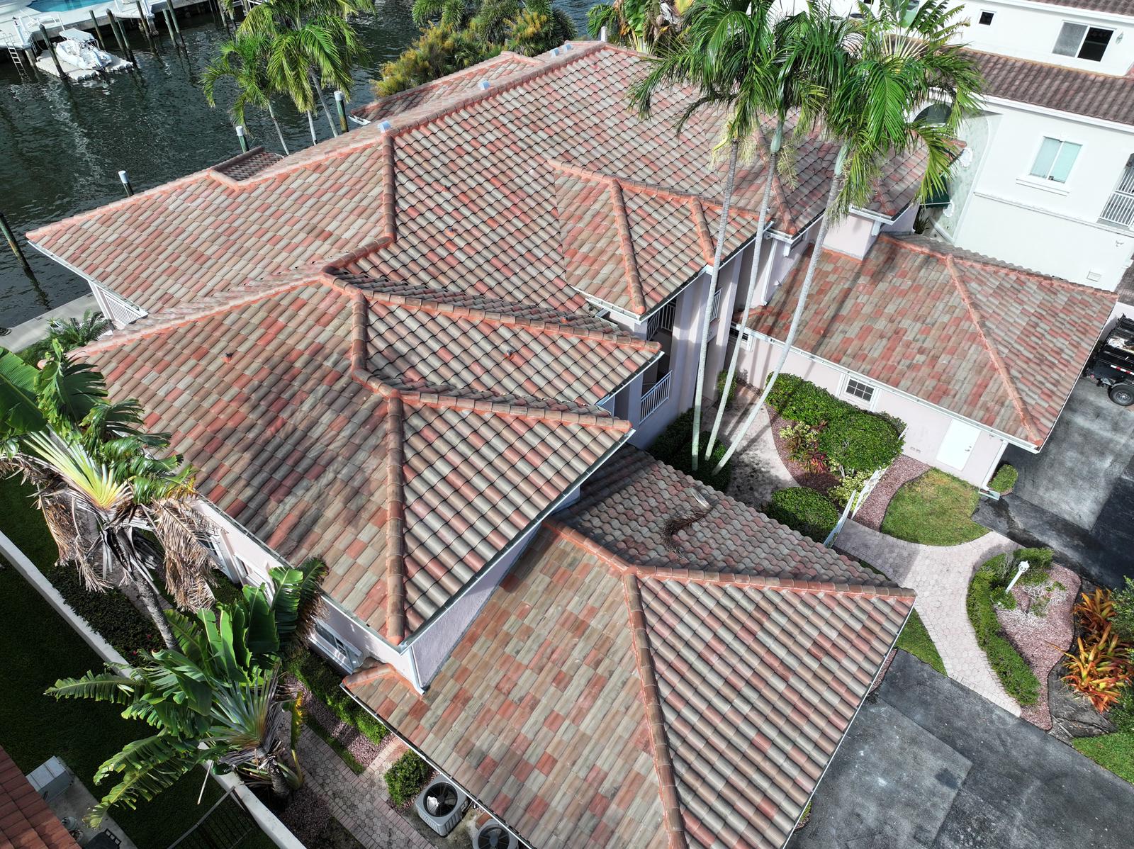 Roof replacement with concrete tiles in Fort Lauderdale - After job is done pictures