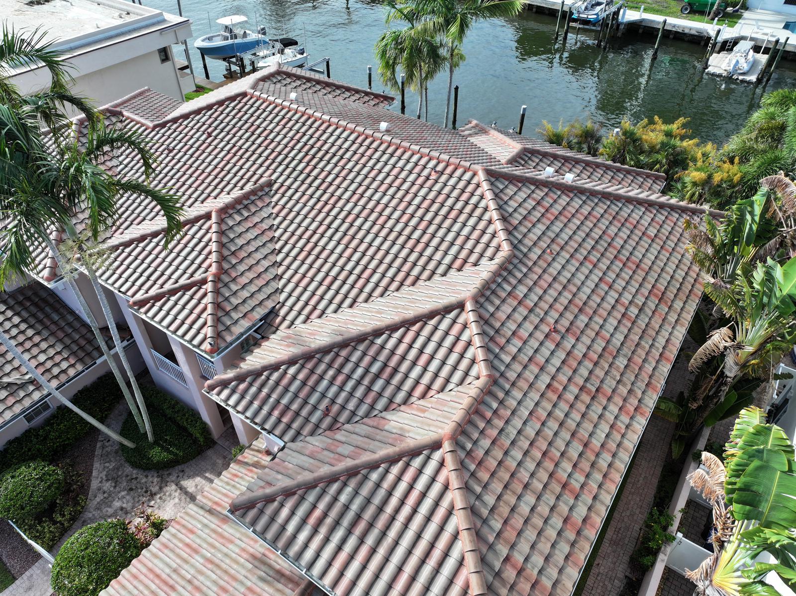 Roof replacement with concrete tiles in Fort Lauderdale - After job is done pictures