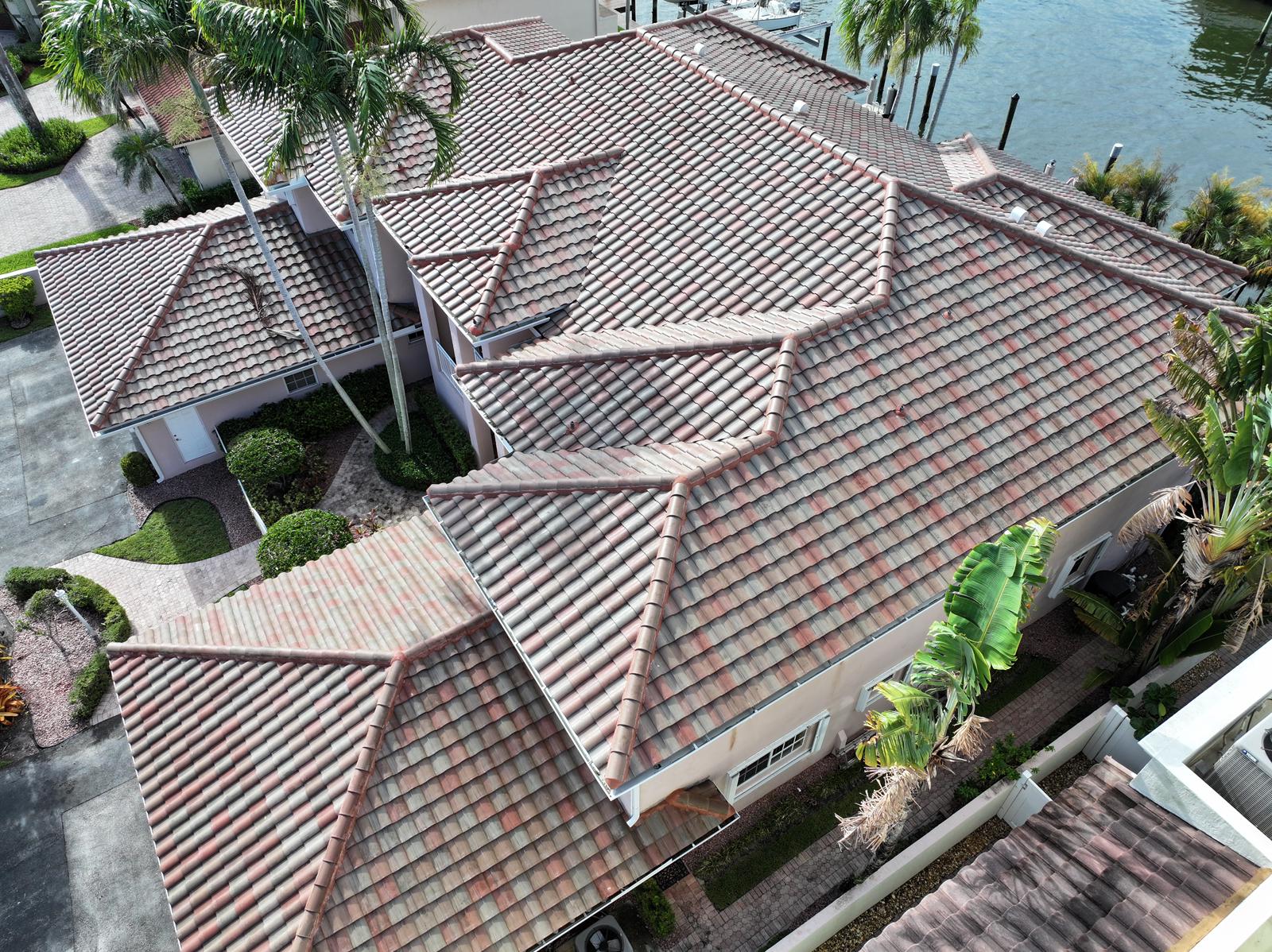 Roof replacement with concrete tiles in Fort Lauderdale - After job is done pictures