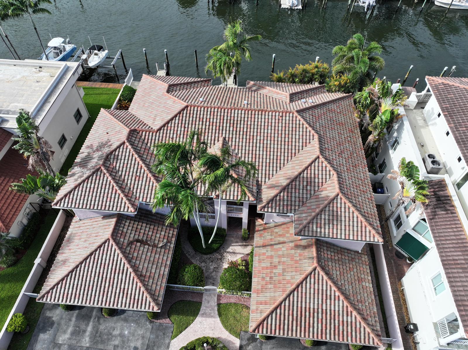Roof replacement with concrete tiles in Fort Lauderdale - After job is done pictures