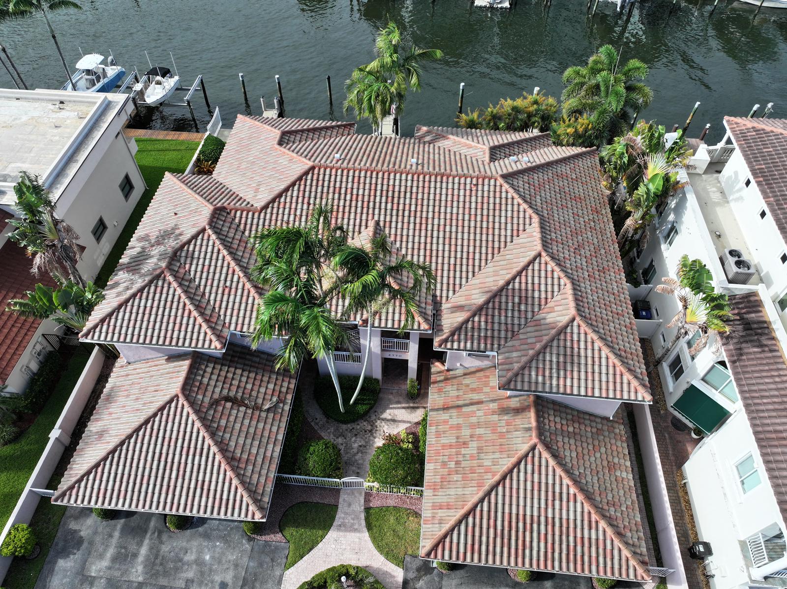 Roof replacement with concrete tiles in Fort Lauderdale - After job is done pictures